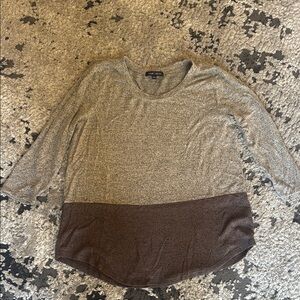 Gray and Brown Women's Top